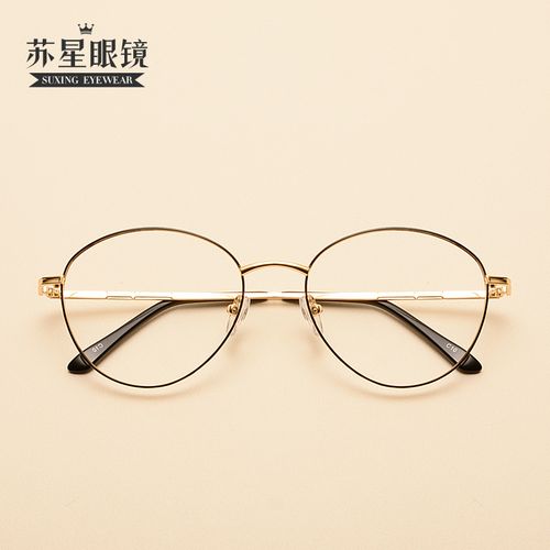 复古金丝圆框大框眼镜框女韩版潮文艺眼睛框架男平光圆脸配近视