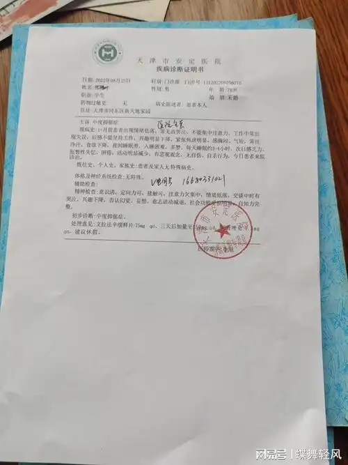 单住院病历病危单产后怀孕血检入院病历病假病历单抑郁证明单入院单