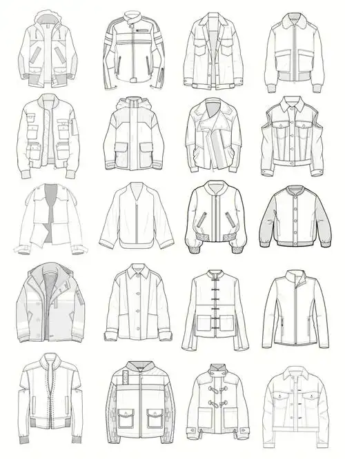 服装设计考研必备素材20种外套款式图78