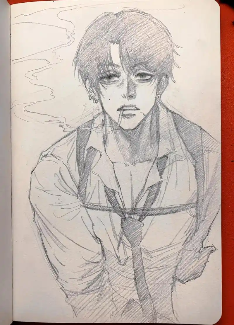 参考画师:sso_s__ #临摹 #电锯人#岸边# - 抖音