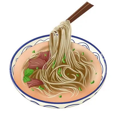 手绘卡通兰州拉面特色小吃