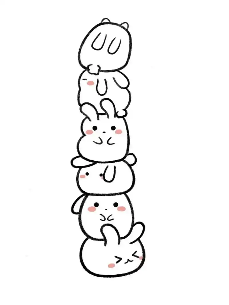 简笔画:可爱兔子叠叠乐.#简笔画 #图文伙伴计划 #简笔画教 - 抖音