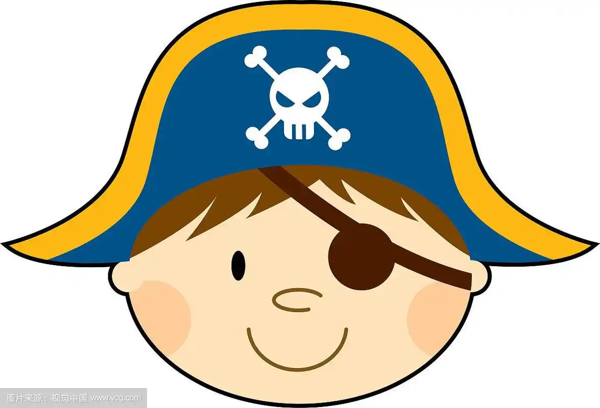 可爱的卡通海盗船长眼罩