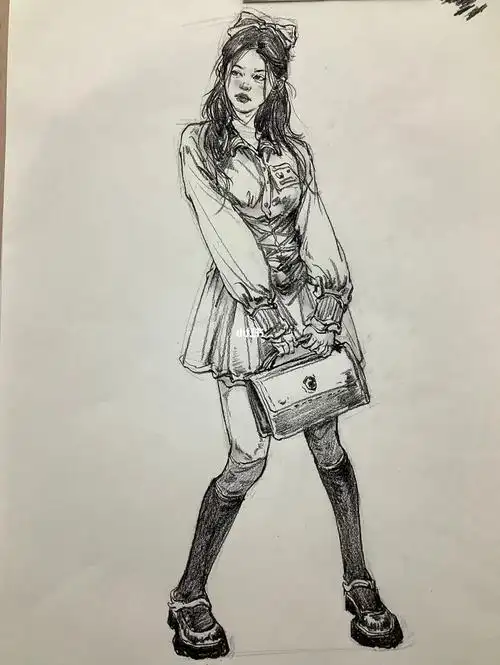 [仙女r]#速写人物  #速写打卡  #速写照片  #仙女聚会快乐加倍  #美女