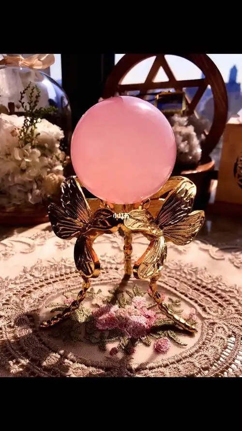 心轮之水玉化莫桑天然莫桑比克红粉水晶球