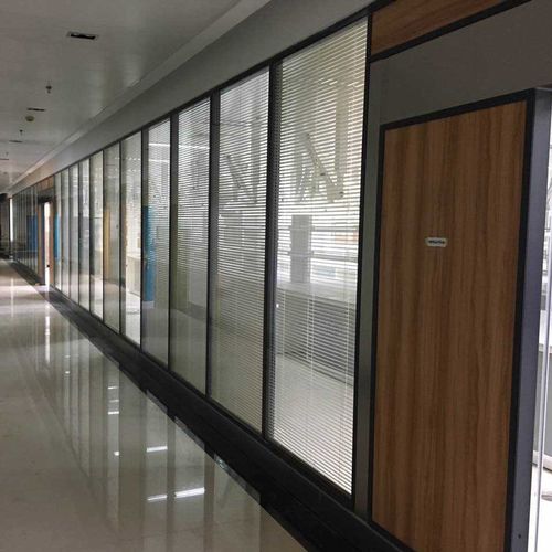 隔断无锡办公室玻璃铝合金百叶窗磨砂钢化玻璃屏风隔音高隔断