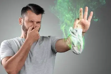 难闻的气味.腿臭,腿上有真菌照片