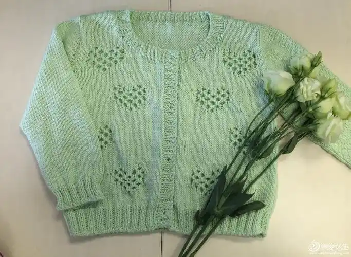 云朵小童棒针心形镂空花开衫-编织教程-编织人生