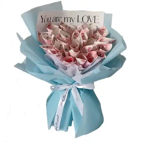 刮刮自制有钱花束diy材料红包人民币现金彩钞票生日礼物卡情人节