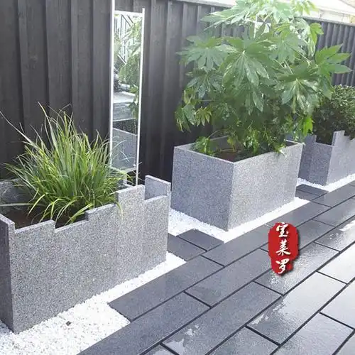 宝莱罗 供应 芝麻灰花坛石 灰色花岗岩花坛石 现代简约花坛石