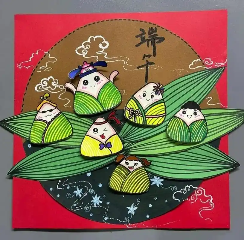 创意美术端午节的粽子