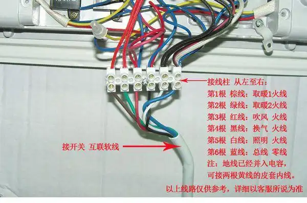 浴霸的五根线哪根是零线?