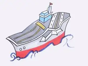 卡通辽宁舰航母简笔画教程