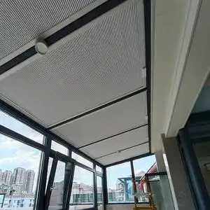 锐绅电动蜂巢阳光房窗帘智能控制免接电防晒帘子阳台全遮光蜂巢帘