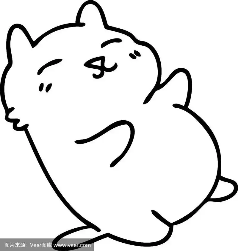 古怪的线条画卡通猫