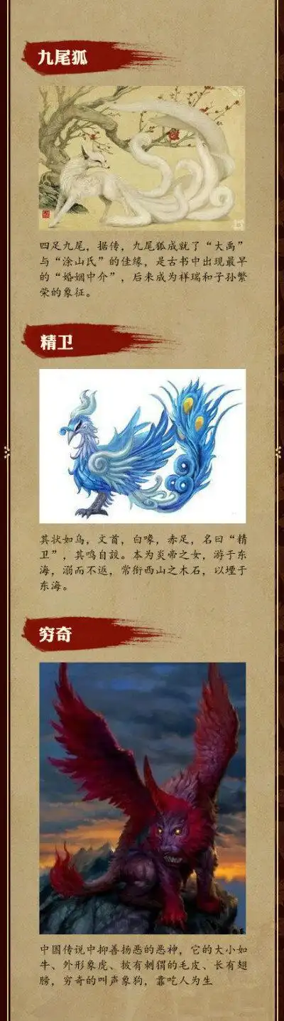中国上古神兽大全,怎能只闻其名,而不知其形?