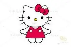 kk猫简笔画彩色