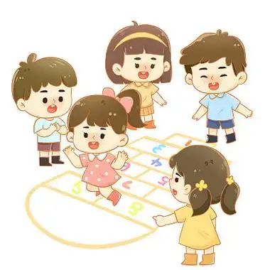 可爱儿童跳房子卡通人物六一儿童节玩游戏png素材