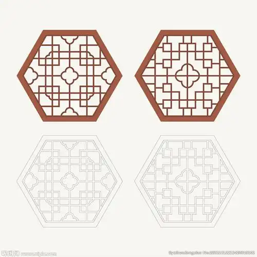 六边形窗花格 花窗 中式图案