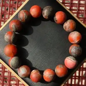 保山南红手链铁皮包浆文玩手串