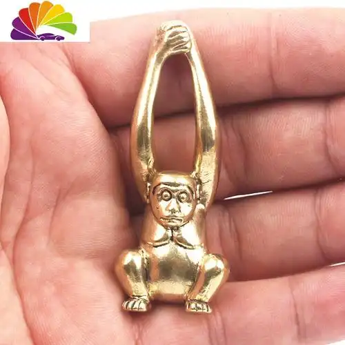 舒适主义纯铜钥匙扣生肖猴子挂件吊坠创意手工编织绳男女汽车个性礼品