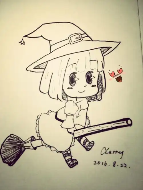 可爱的小女巫卡通简笔画大全最后涂上颜色女巫简笔画你学会了吗简笔画