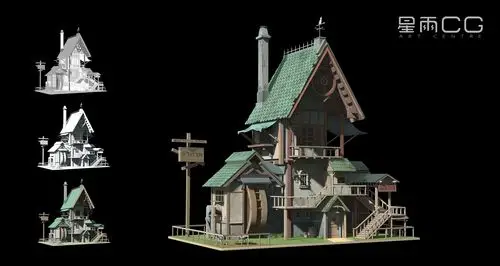 2020秋季场景班单体建筑作品展示 676767|插画|游戏原画|星雨cg