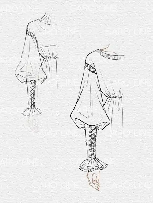 袖子设计小心机!(16款有设计感的袖子设计图 结构纸样图)