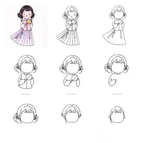 汉族小人的简笔画