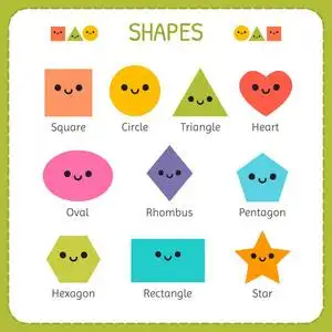 漫画卡通人物为儿童教育.基本几何形状照片