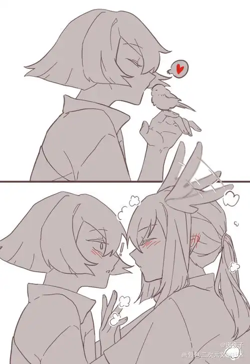 光遇_光遇白鸟平菇白菇绘画作品