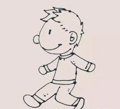 宝宝自己走简笔画