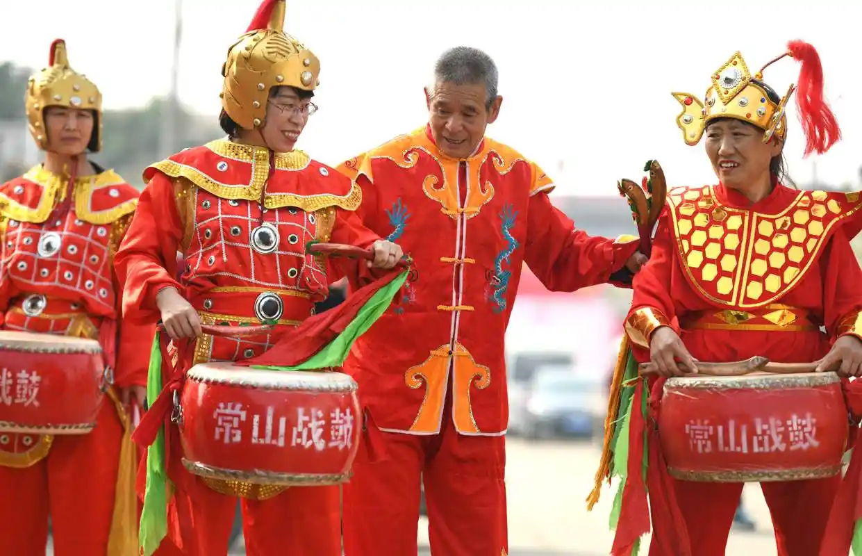 河北正定:传承非遗常山战鼓