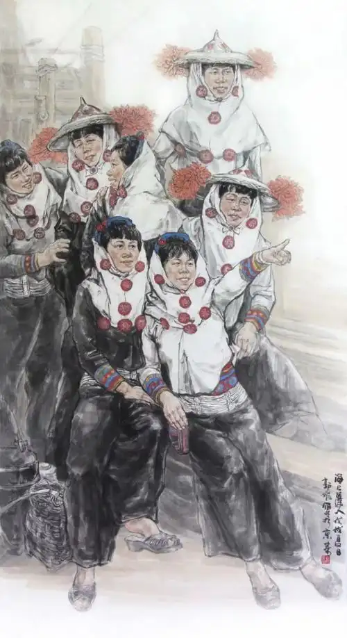 惠安女系列1_国画_郭媛_天津美术学院_ta的作品_艺术社区_大艺网