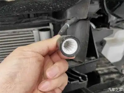其实这就是大灯连通外界的通气管.白色的过滤棉可以吸附湿气.