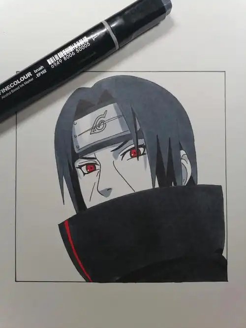 火影忍者  #手绘教程  #宇智波鼬  最近迷上了,画个简单的.