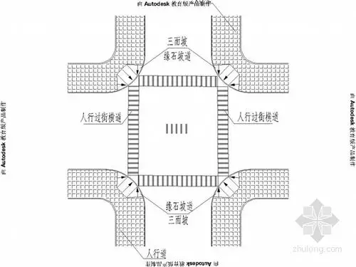 交叉口盲道设计示意图