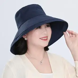 中老年人春秋妈妈防晒夏大沿帽