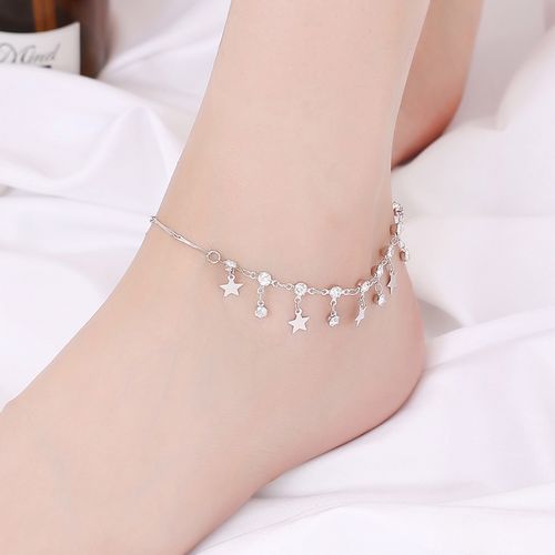 女生脚链_性感脚链女铃铛韩版脚踝链子简约女生款个性时尚足链小清新