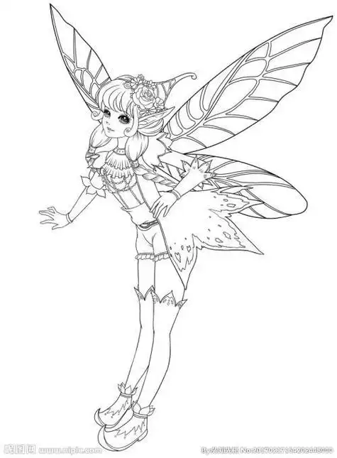 第1页简笔画花仙子背影可爱的小精灵简笔画图片精灵公主简笔画妹妹简