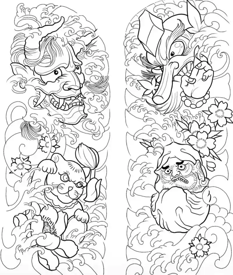 tattoo #纹身图案手稿 #开衫纹身老传统 #成都纹身 - 抖音