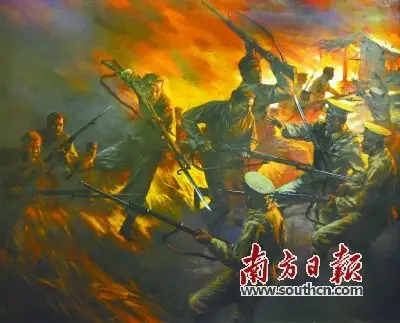 1945年8月中旬,东江纵队第一支队在官涌坳战斗中向日伪据点发起