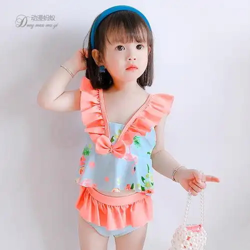 儿童泳衣女女童夏季新款女孩分体沙滩泳装小童比基尼宝宝泳衣分体