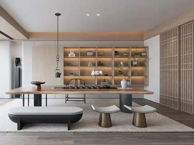 茶室简单素雅 整洁有序95怎么能少得了一个精致的茶柜01收纳茶室