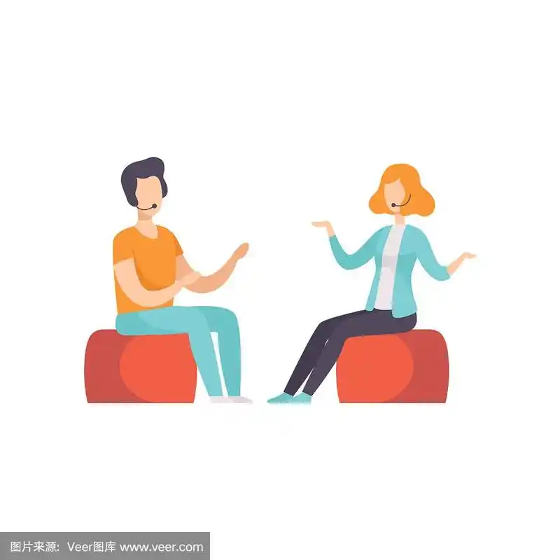 两个人在电视演播室里聊天