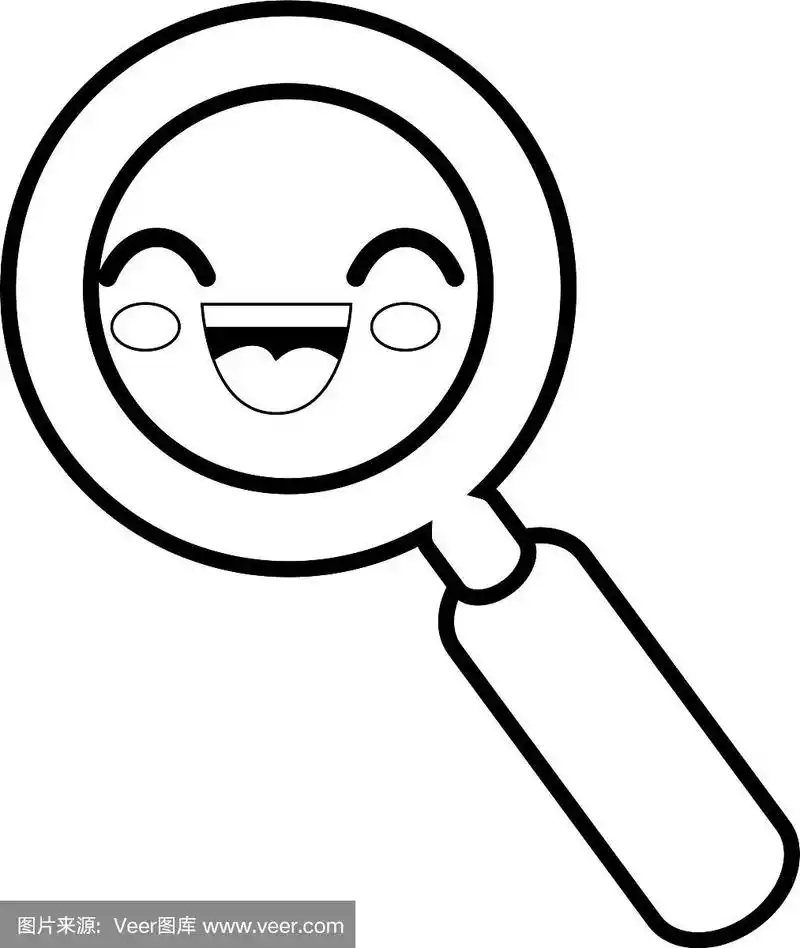 放大镜卡通笑脸