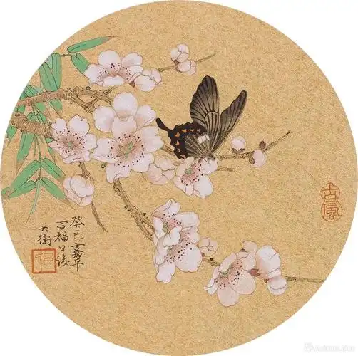 吕大卫工笔花鸟画欣赏,落墨清淡,如邂逅在百花间!