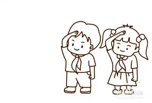 小学生给国旗敬礼的简笔画 简笔画图片大全-蒲城教育文学网