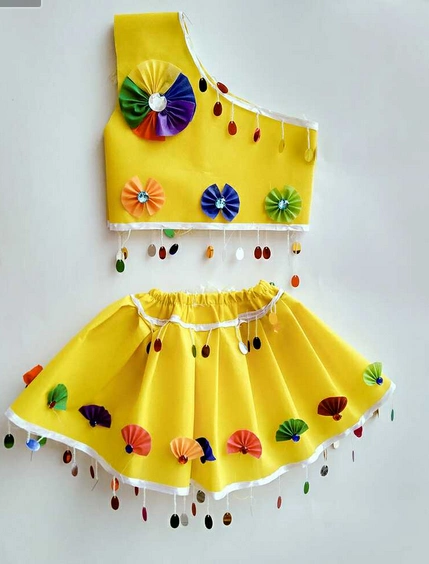 儿童环保服装亲子装女公主裙时装走秀手工制作幼儿园表演出服装