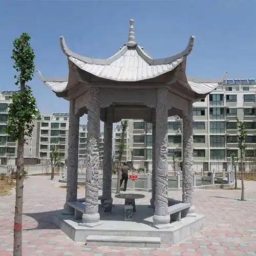 石雕欧式摆件 现代园林柱装饰景观户外庭院亭子 圆形凉亭